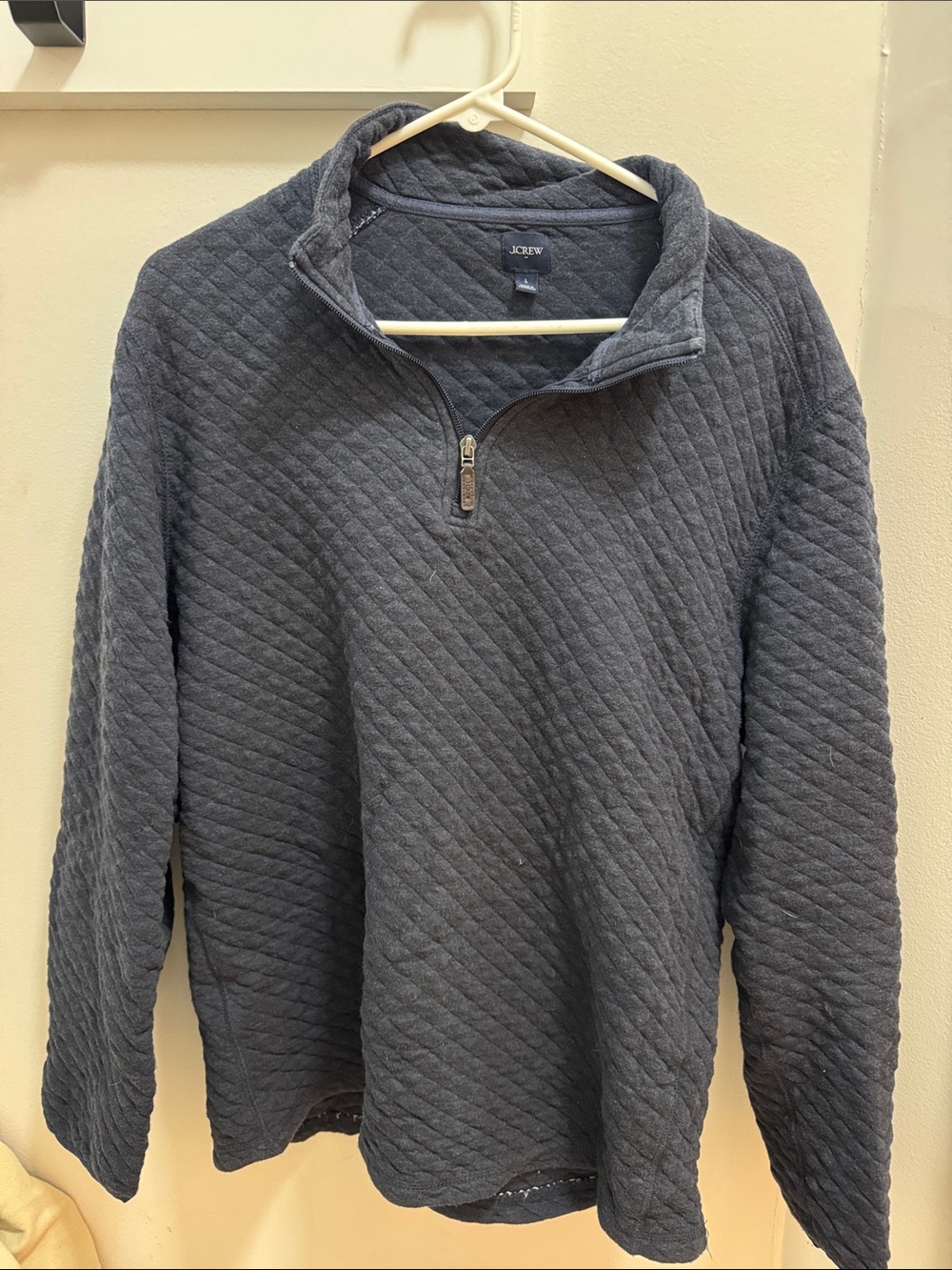 J. Crew Men's Quilted Half-Zip Sweater - Charcoal
